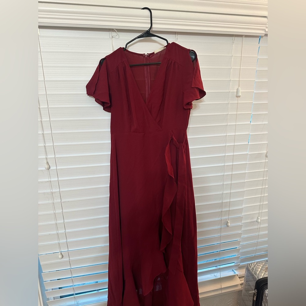 Altar’d State red long short sleeve dress, size large